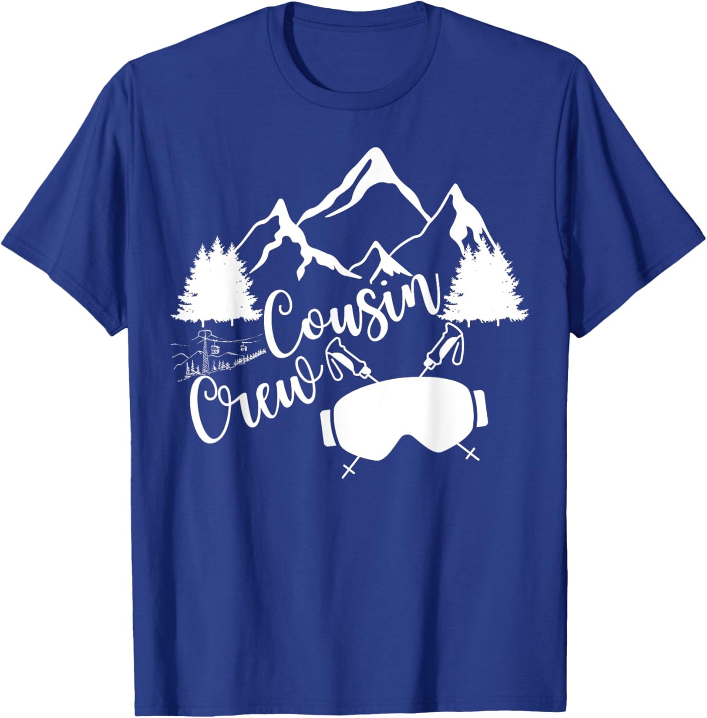 Family Mountain Ski Trip Funny Cousin Crew Matching T-Shirt - T-Shirt | Royal