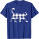 Cat Black & White Buffalo Plaid Merry Christmas T-Shirt - T-Shirt | Royal