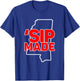 Sip Made Mississippi Pride Rugby Football T-Shirt - T-Shirt | Royal