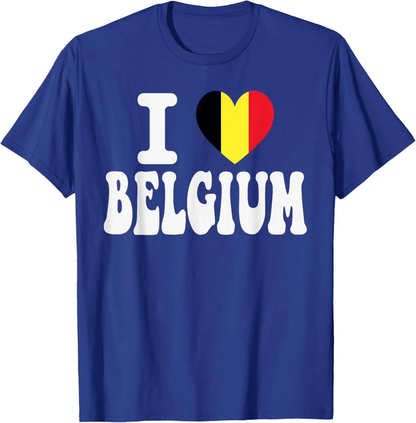 I Love Belgium Heart Flag Retro Travel Souvenir T-Shirt - T-Shirt | Royal