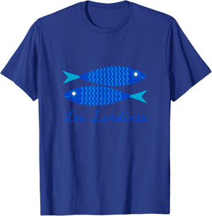 Les sardines fisherman aesthetic coastal sardine fish T-Shirt - T-Shirt | Royal