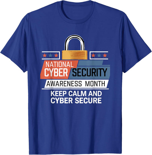National Cyber Security Awareness Month Tech Security Team T-Shirt - T-Shirt | Royal