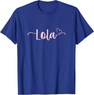Lola Heart Xmas Grandma Women Mother's Day Christmas T-Shirt - T-Shirt | Royal
