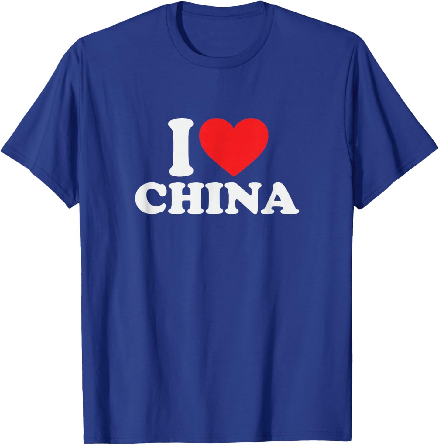 I Love China Red Heart Chinese Flag & Stars Love Souvenir T-Shirt - T-Shirt | Royal