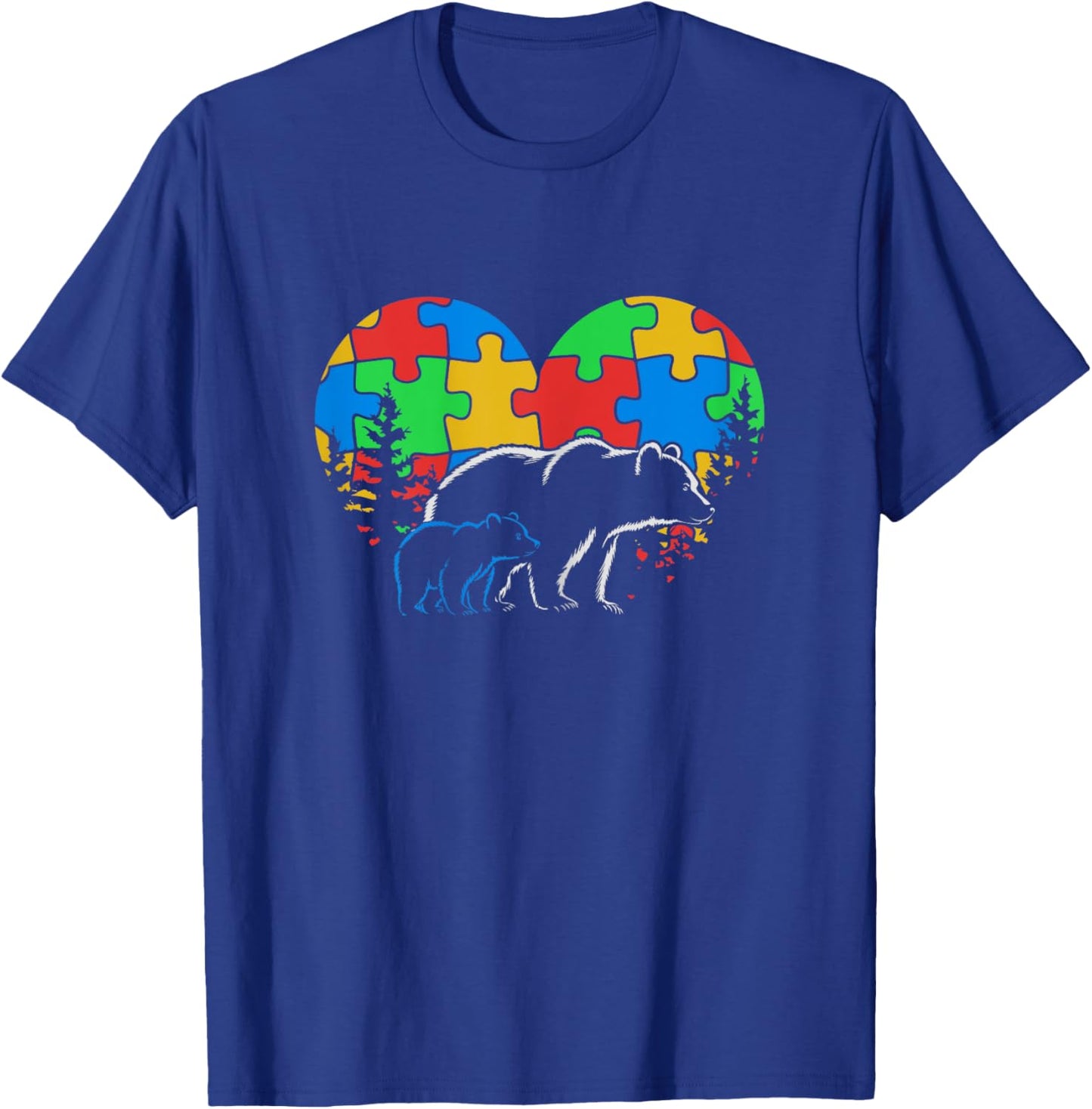 Autism Mama Bear Mom Love Support Child Autism Awareness T-Shirt - T-Shirt | Royal