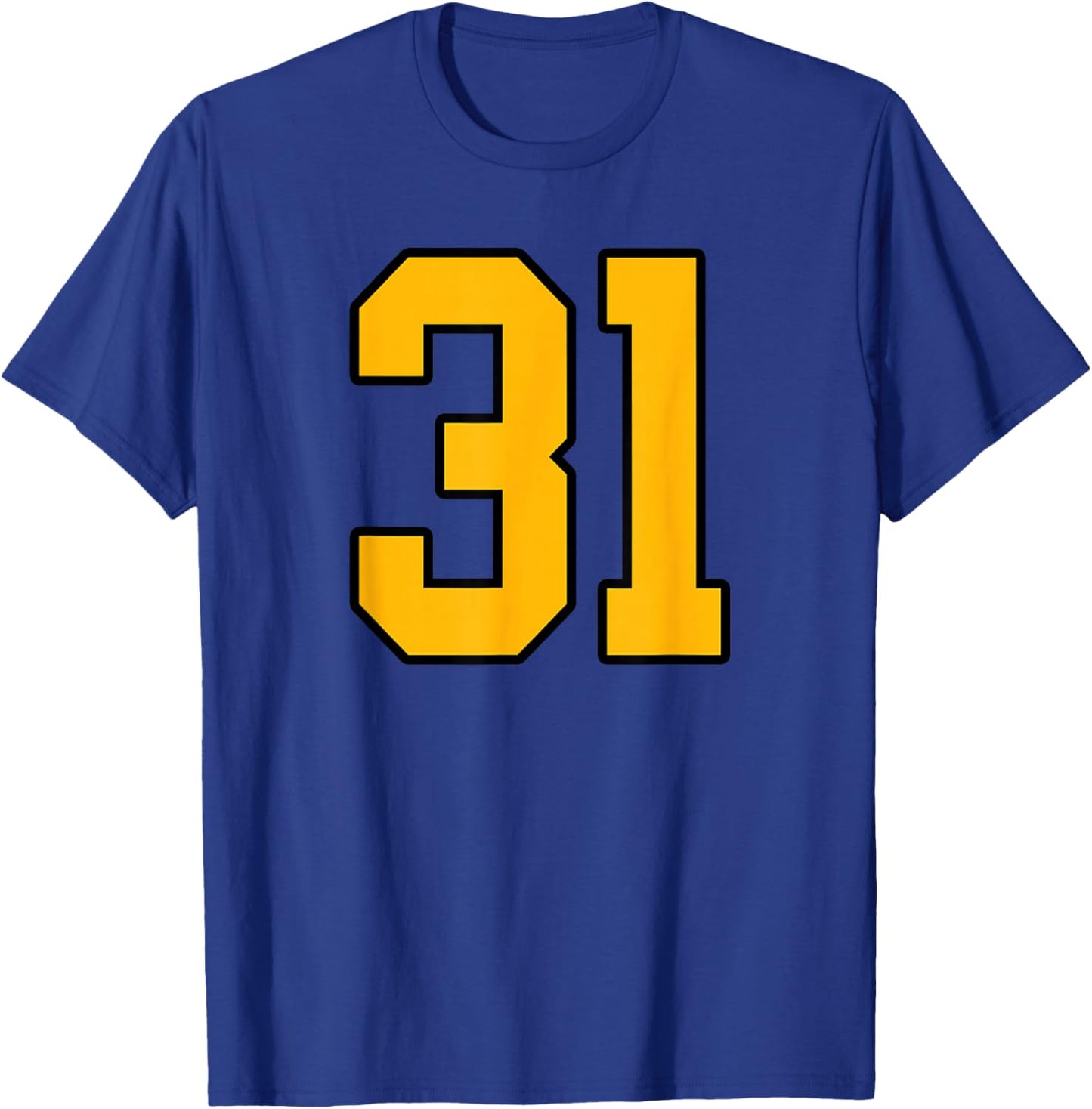 Gold and Black Sports Number 31 Jersey Uniform Player T-Shirt - T-Shirt | Royal