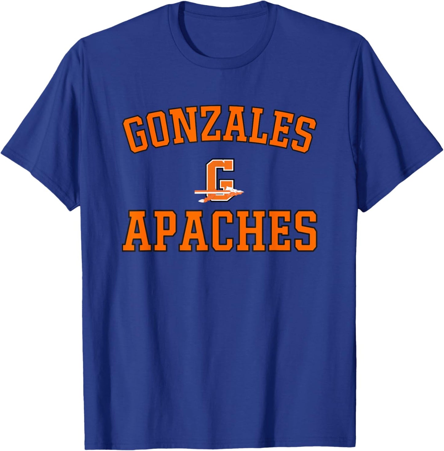 Gonzales Apaches Logo Varsity HS T-Shirt - T-Shirt | Royal