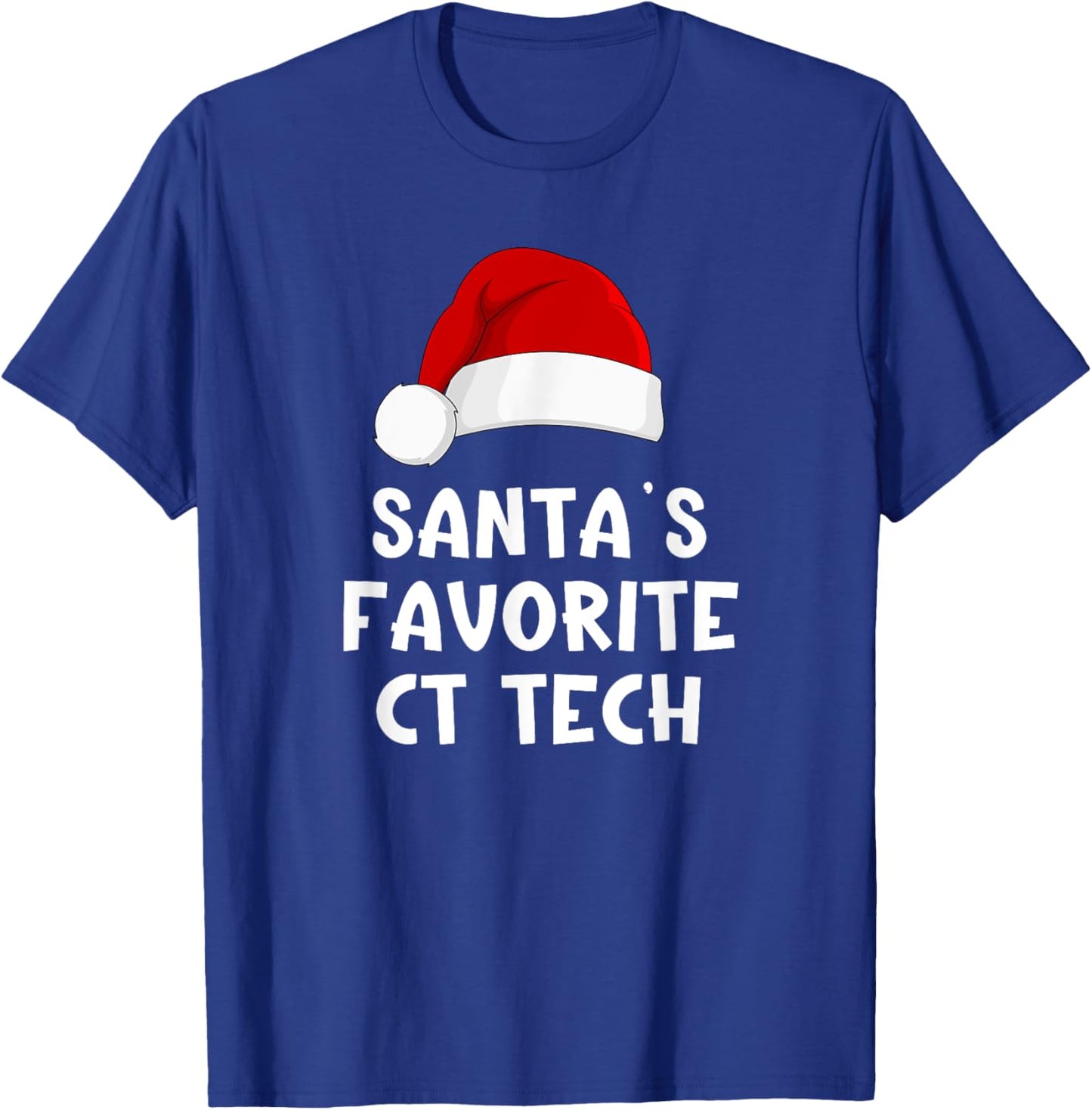 Christmas Santa's Favorite Ct Tech Funny Pajama Technologist T-Shirt - T-Shirt | Royal