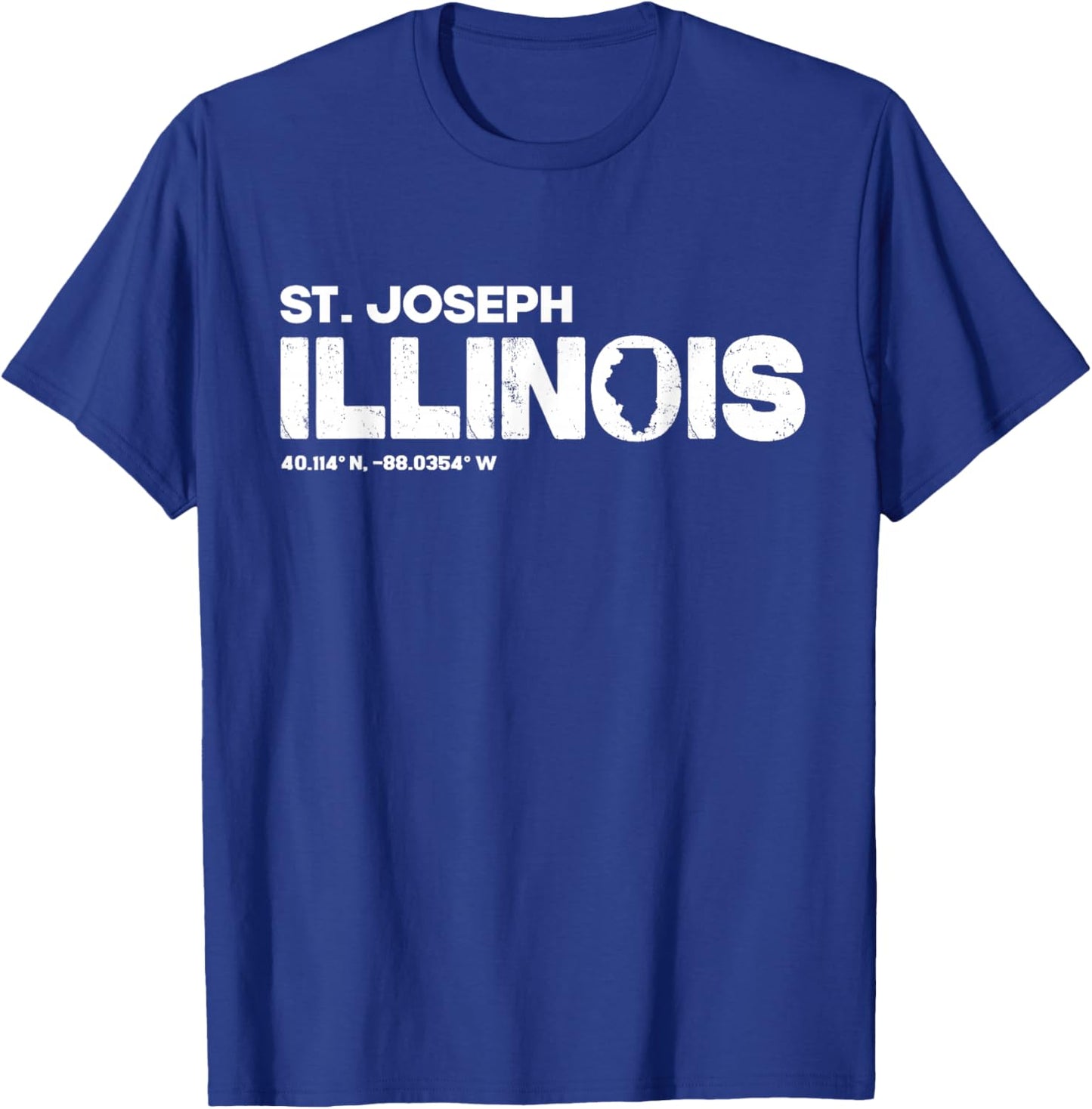St Joseph Illinois State Roots Typography Design T-Shirt - T-Shirt | Royal