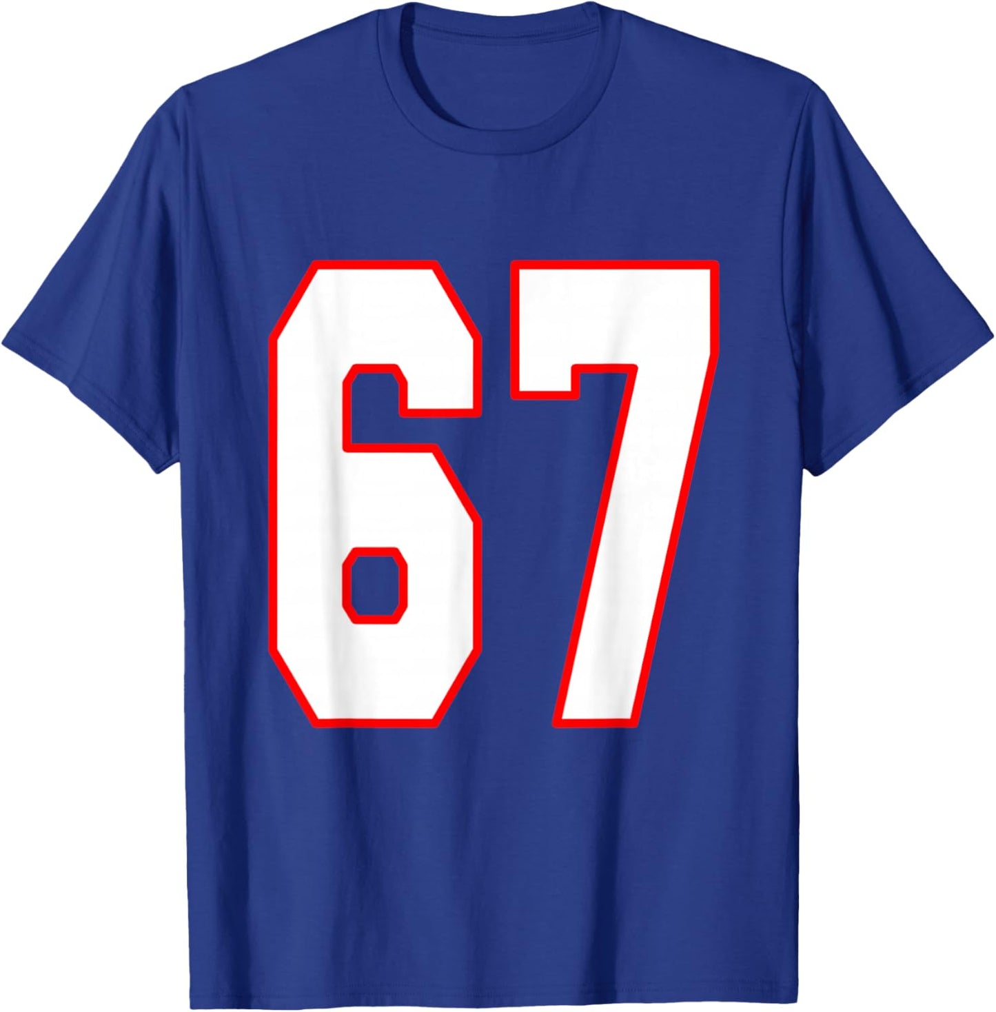 Number 67 American Football T-Shirt - T-Shirt | Royal