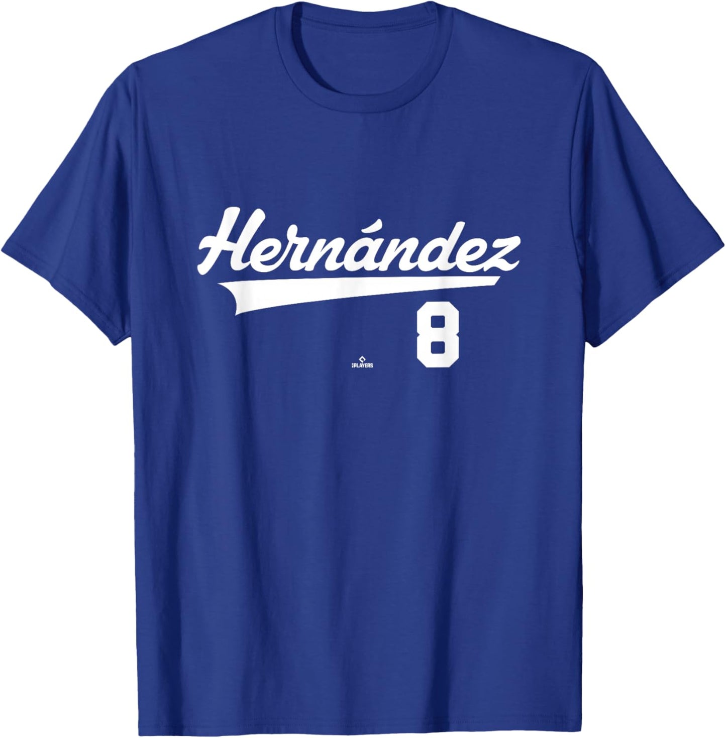 Player Name Swoosh Kiké Hernández Los Angeles Baseball MLBPA T-Shirt - T-Shirt | Royal