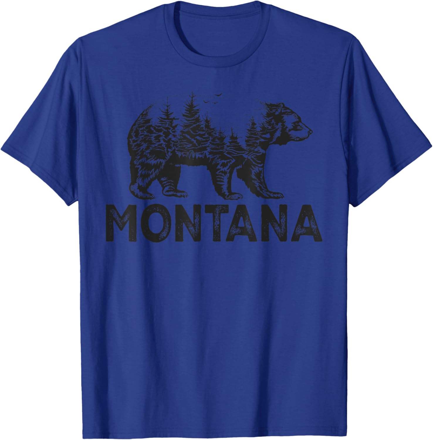 Retro Montana Grizzly Bear Nature Hiking Camping Vintage T-Shirt - T-Shirt | Royal