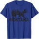 Retro Montana Grizzly Bear Nature Hiking Camping Vintage T-Shirt - T-Shirt | Royal