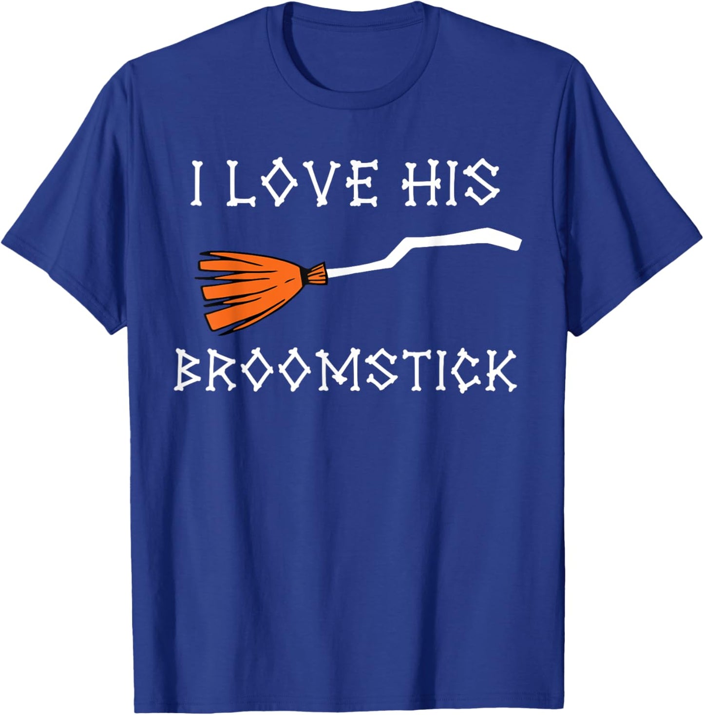 I Love His Broomstick I Love Her Pumpkins Halloween Couples T-Shirt - T-Shirt | Royal