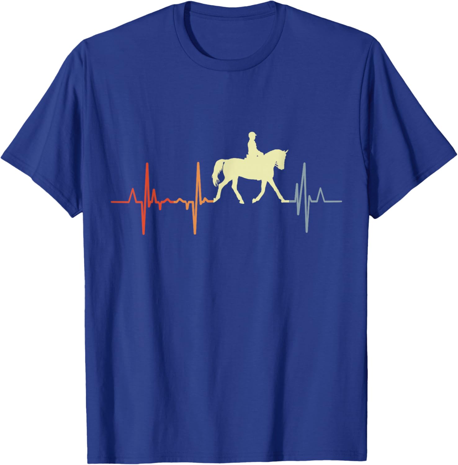 I Love Dressage Riding Horseback Rider Cardiogram T-Shirt - T-Shirt | Royal