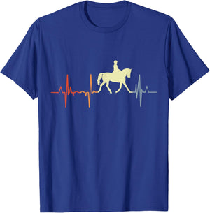 I Love Dressage Riding Horseback Rider Cardiogram T-Shirt - T-Shirt | Royal