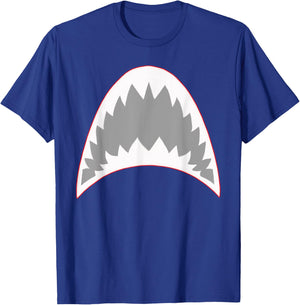 Shark Mouth Jaw Lazy Easy Costume For Halloween Party T-Shirt - T-Shirt | Royal