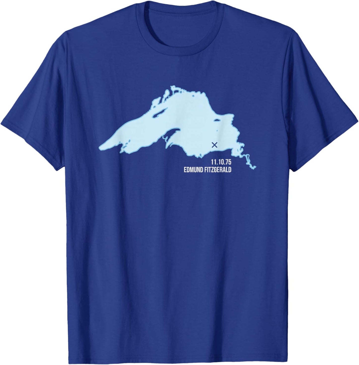 Edmund Fitzgerald Lake Superior Great Lakes Shipwreck T-Shirt - T-Shirt | Royal