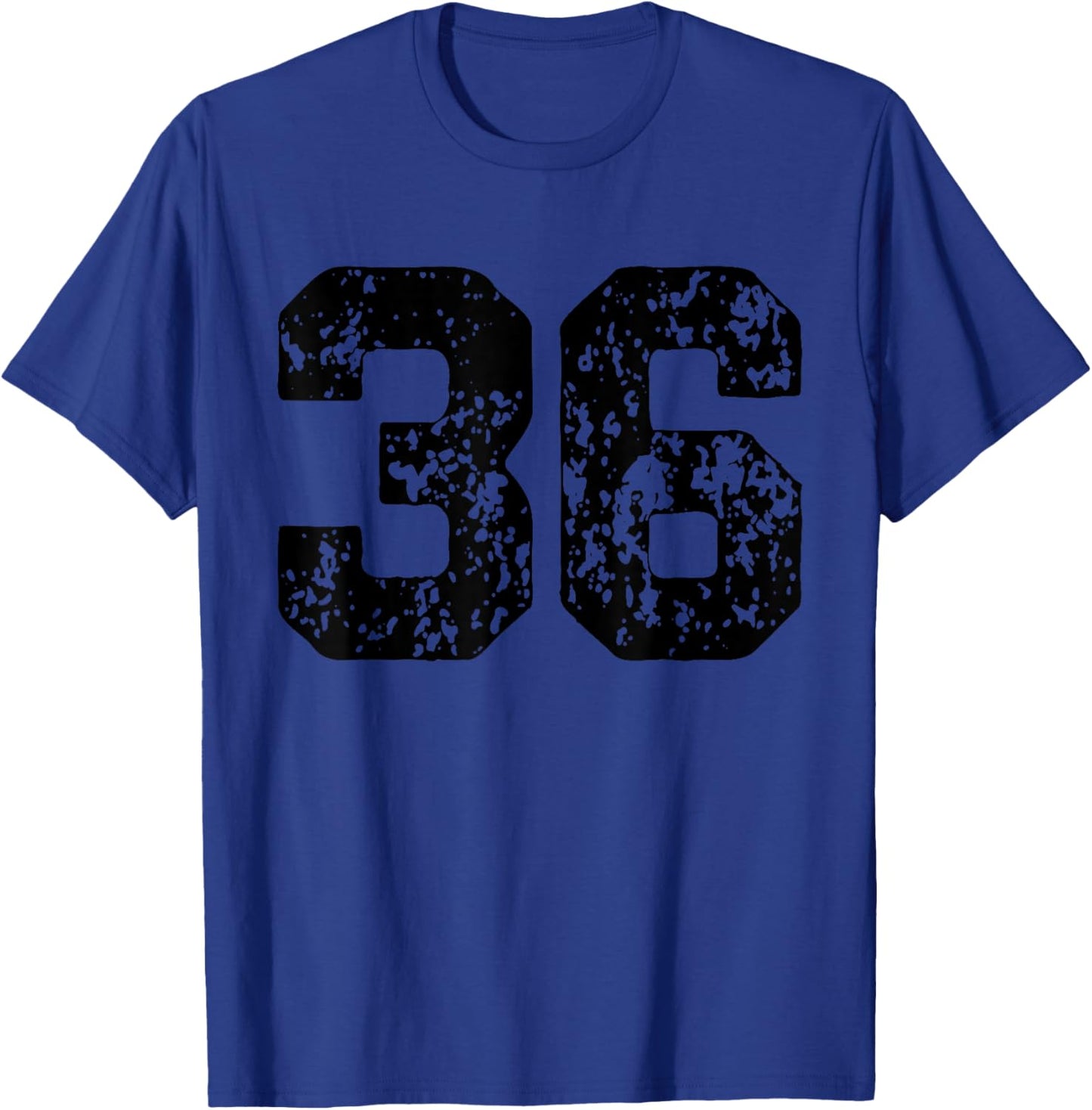 Number 36 Black Best Classic College Style Birthday Funny T-Shirt - T-Shirt | Royal