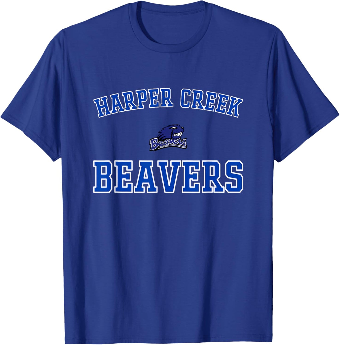 Harper Creek Beavers Logo Varsity HS T-Shirt - T-Shirt | Royal