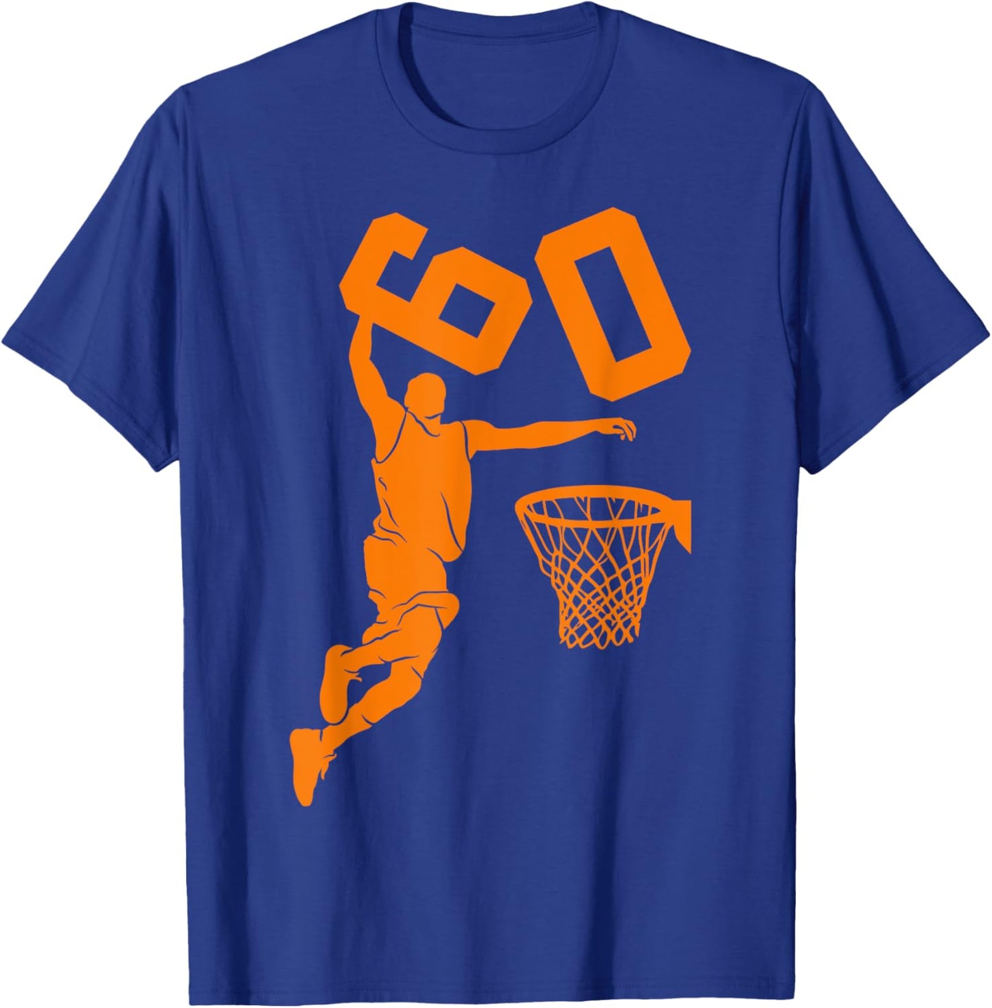 60 Years Basketball 60th Birthday T-Shirt - T-Shirt | Royal