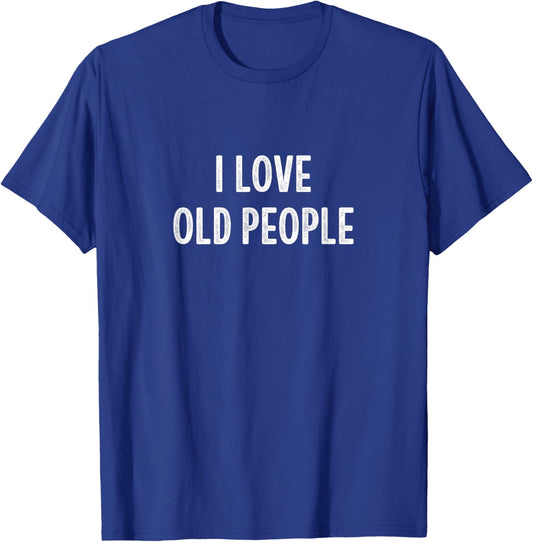 I Love Old People - Vintage Style T-Shirt - T-Shirt | Royal