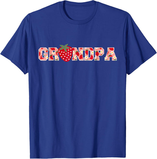 Funny Strawberry Grandpa Fruit 1St Birthday Family Matching T-Shirt - T-Shirt | Royal