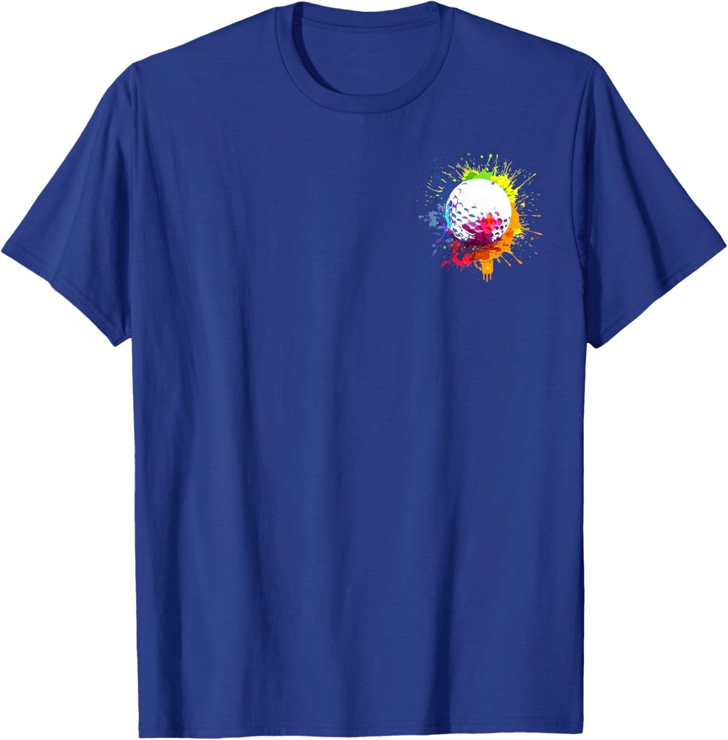 Golf Lover Colorful Ball Splash Art T-Shirt - T-Shirt | Royal