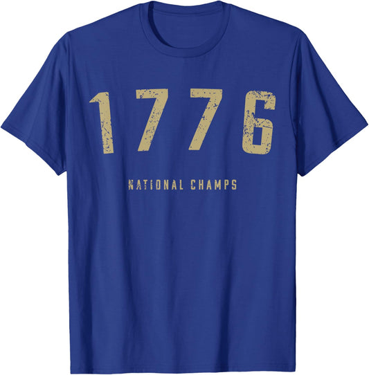 1776 National Champs A Vintage 250th Anniversary USA T-Shirt - T-Shirt | Royal