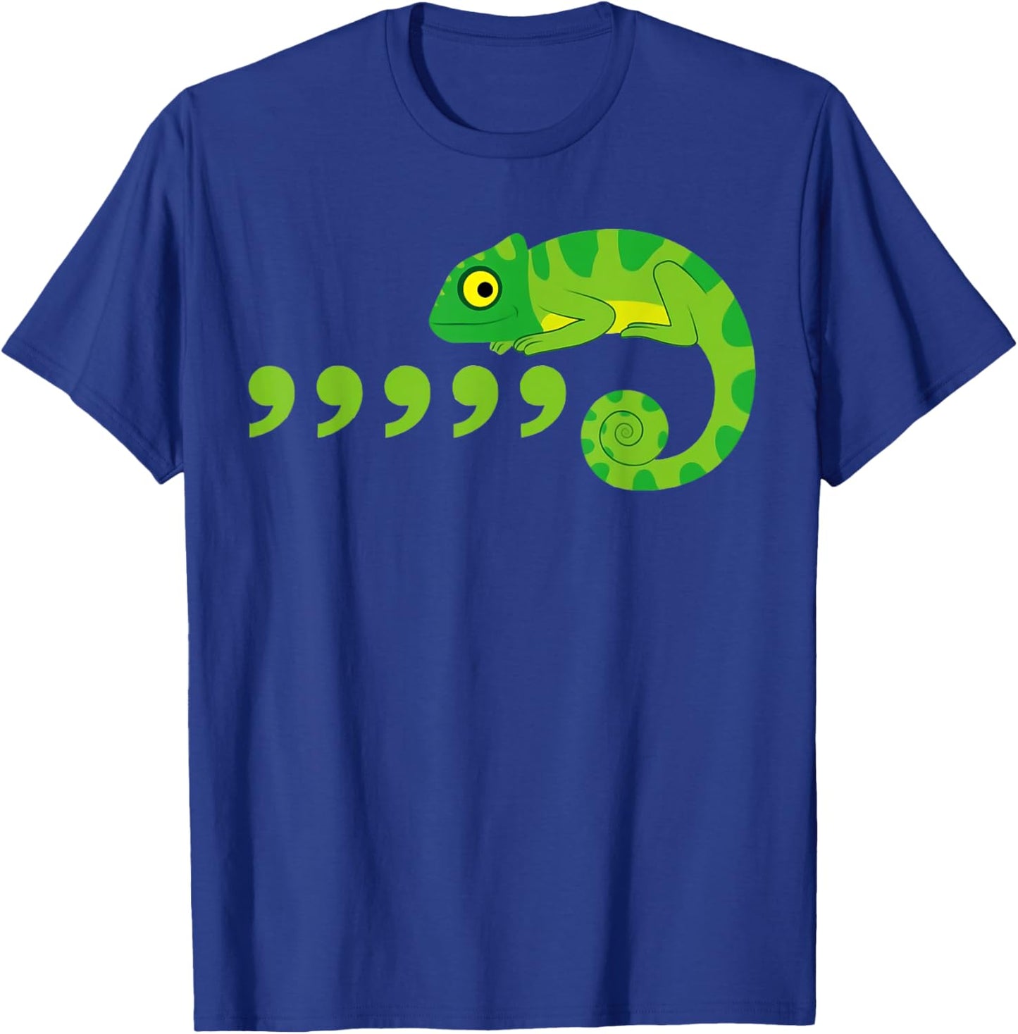 Comma Chameleon Funny 80's Throwback T-Shirt - T-Shirt | Royal