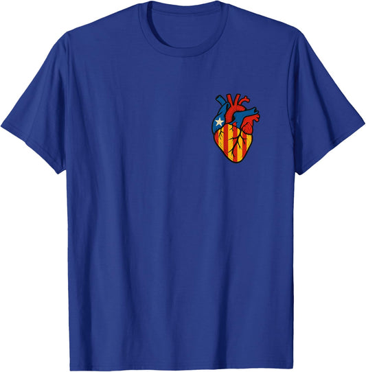Catalonia Style Heart - Senyera Design Spain T-Shirt - T-Shirt | Royal