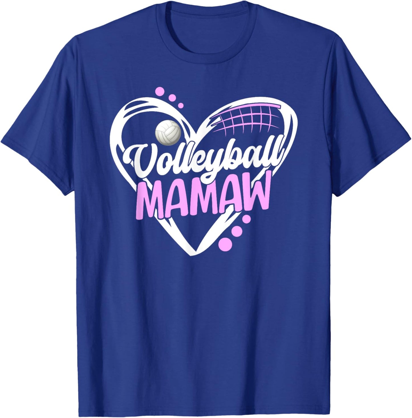 Volleyball Mamaw Heart Mamaw Of A Volleyball Player Mamaw T-Shirt - T-Shirt | Royal