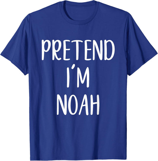 Pretend I'm A Noah Costume Halloween Funny Easy Adult Kid T-Shirt - T-Shirt | Royal