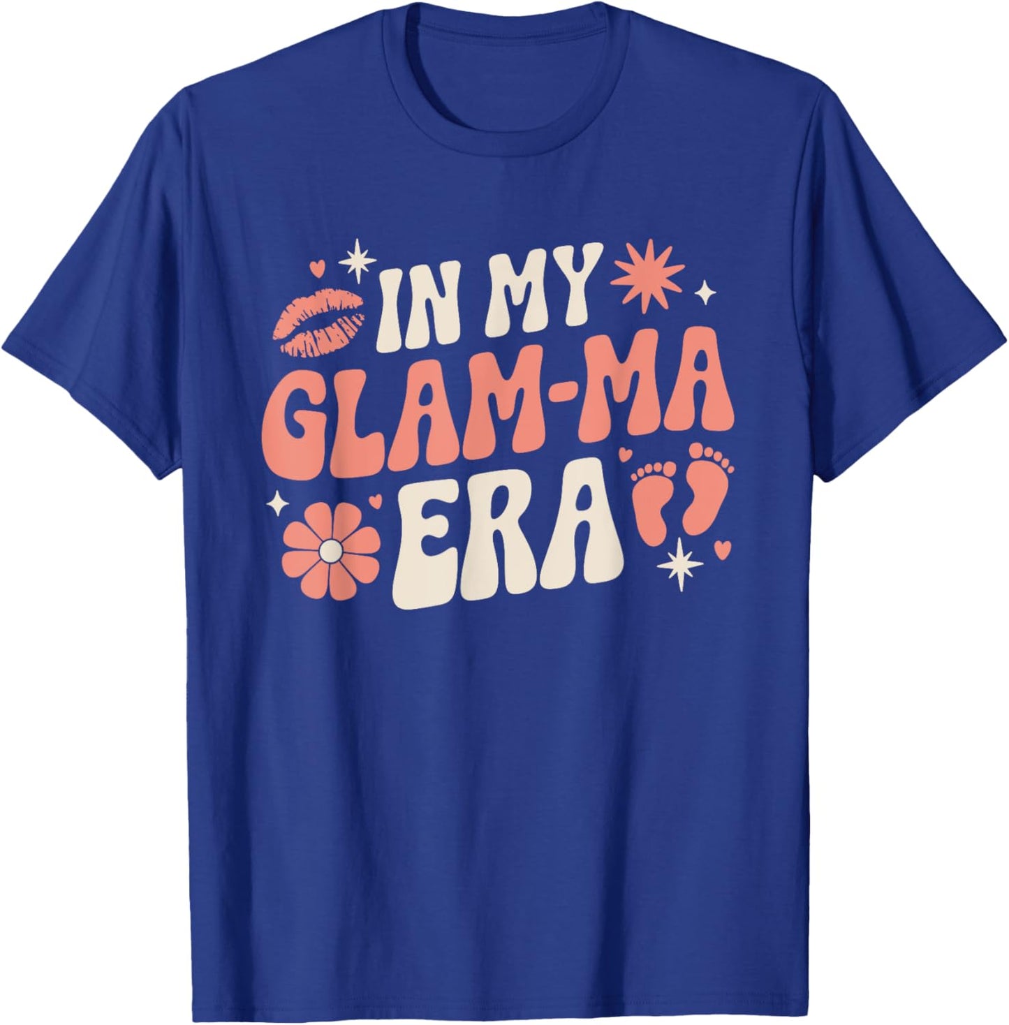 Retro In My Glam-Ma Era Funny Grandma Baby Announcement T-Shirt - T-Shirt | Royal