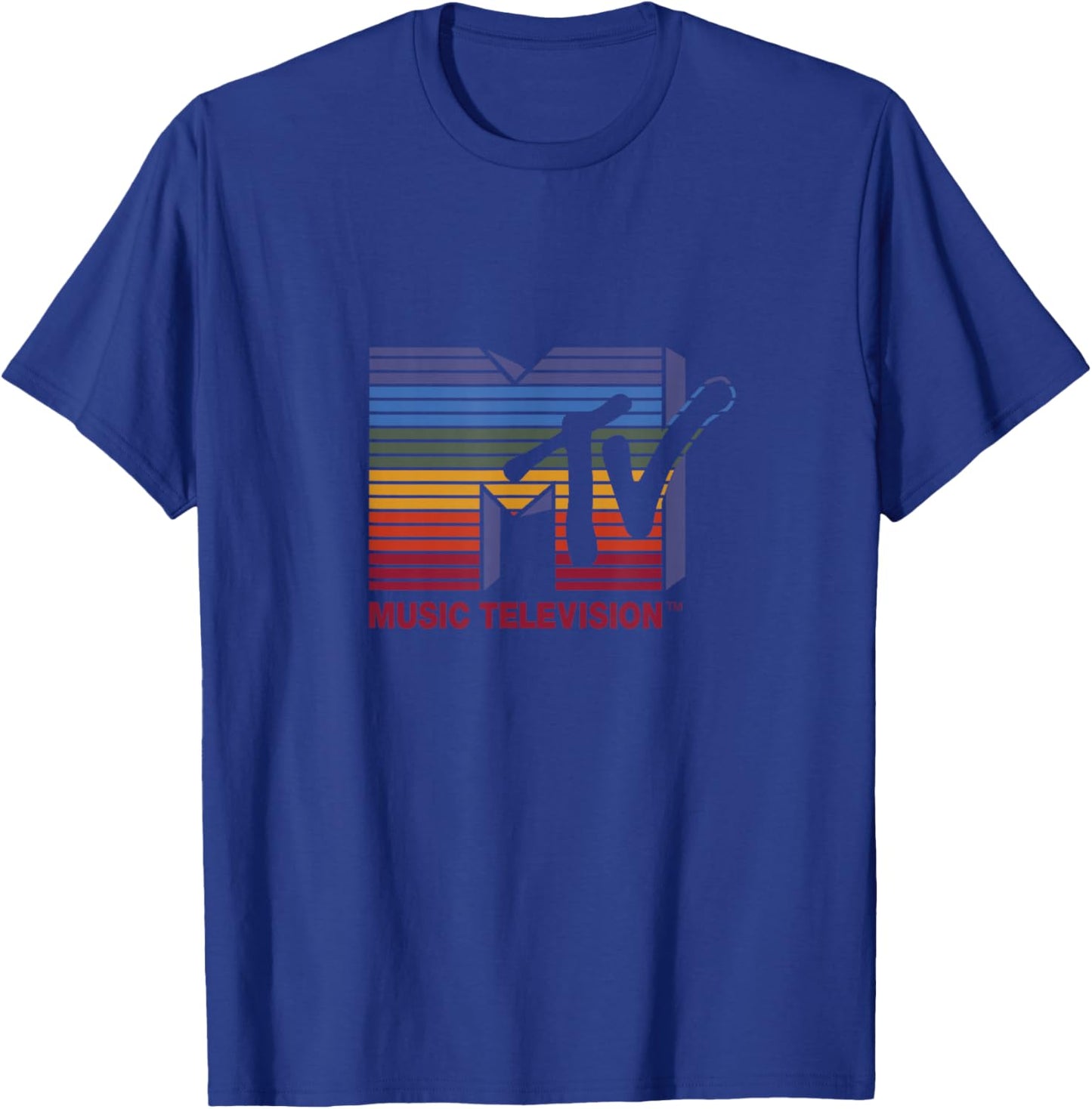 Klassisches MTV-Logo, Regenbogen-Druck T-Shirt - T-Shirt | Royal