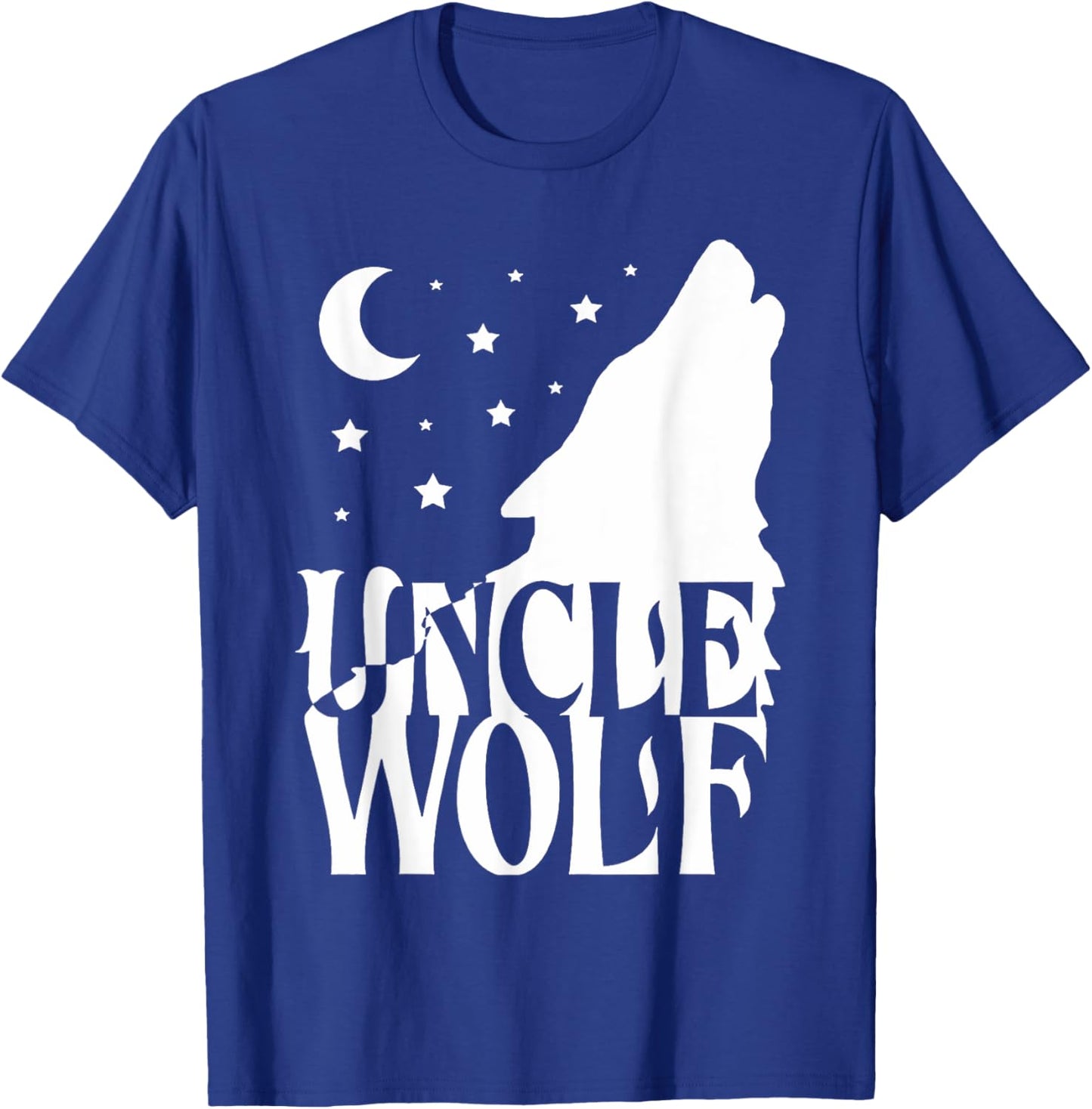 Uncle Wolf Gift Matching Family Tribe Wolves Moon T-Shirt - T-Shirt | Royal