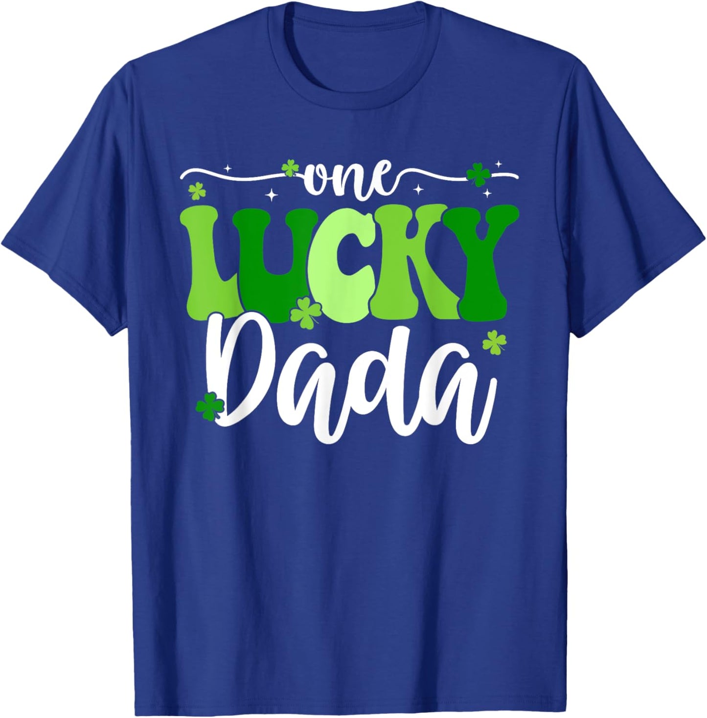 One Lucky Dada Groovy Retro Dada St Patrick's Day T-Shirt - T-Shirt | Royal