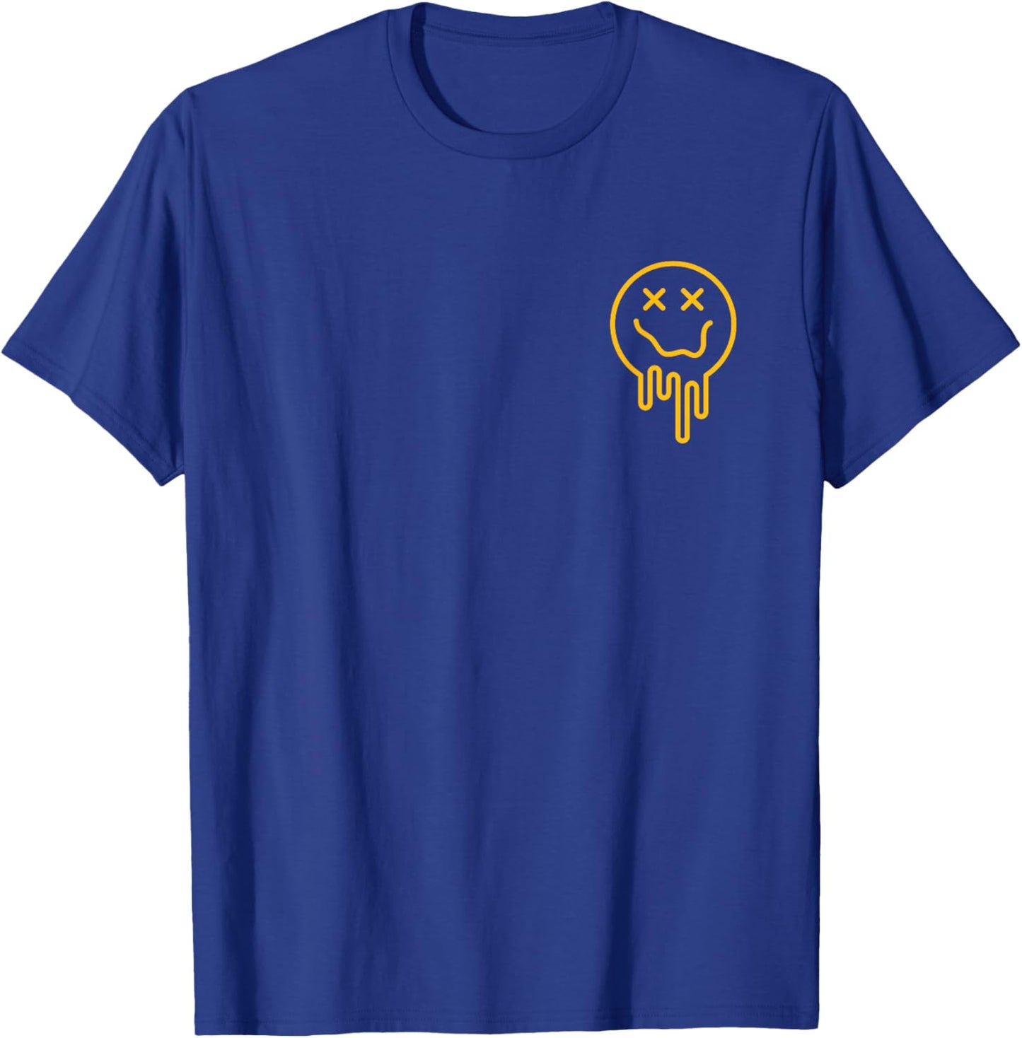 Cute X Eyes Melting Happy Face Melted Dripping Smile Face T-Shirt - T-Shirt | Royal