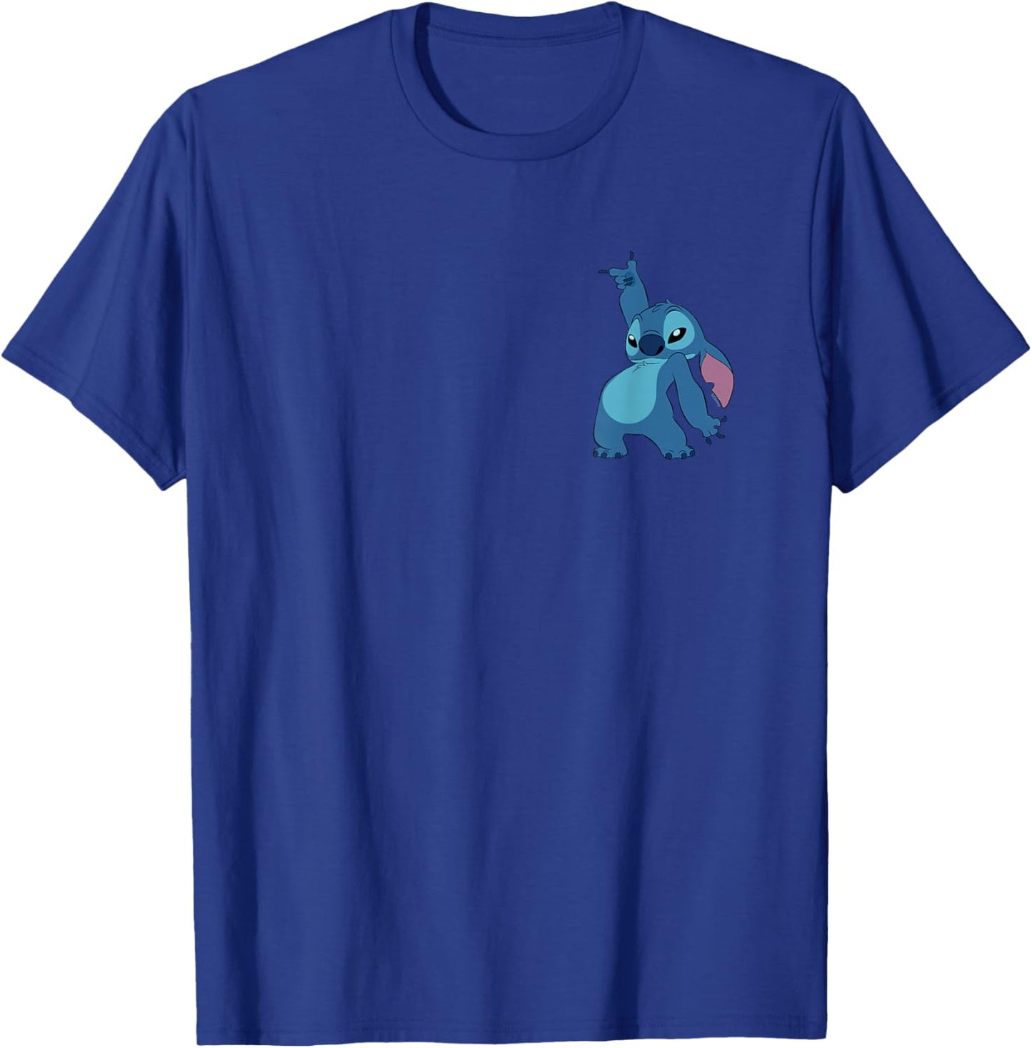 Disney Lilo & Stitch Dance Pose Stitch Pocket Logo T-Shirt - T-Shirt | Royal