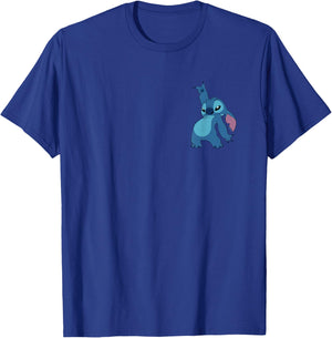 Disney Lilo & Stitch Dance Pose Stitch Pocket Logo T-Shirt - T-Shirt | Royal