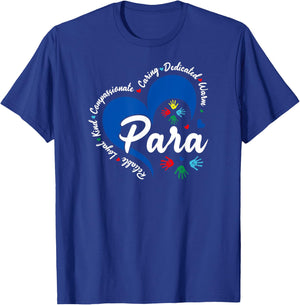 Para Heart Teacher Paraprofessional School Appreciation T-Shirt - T-Shirt | Royal
