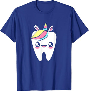 Tooth Fairy Squad Dental Rainbow Unicorn T-Shirt - T-Shirt | Royal