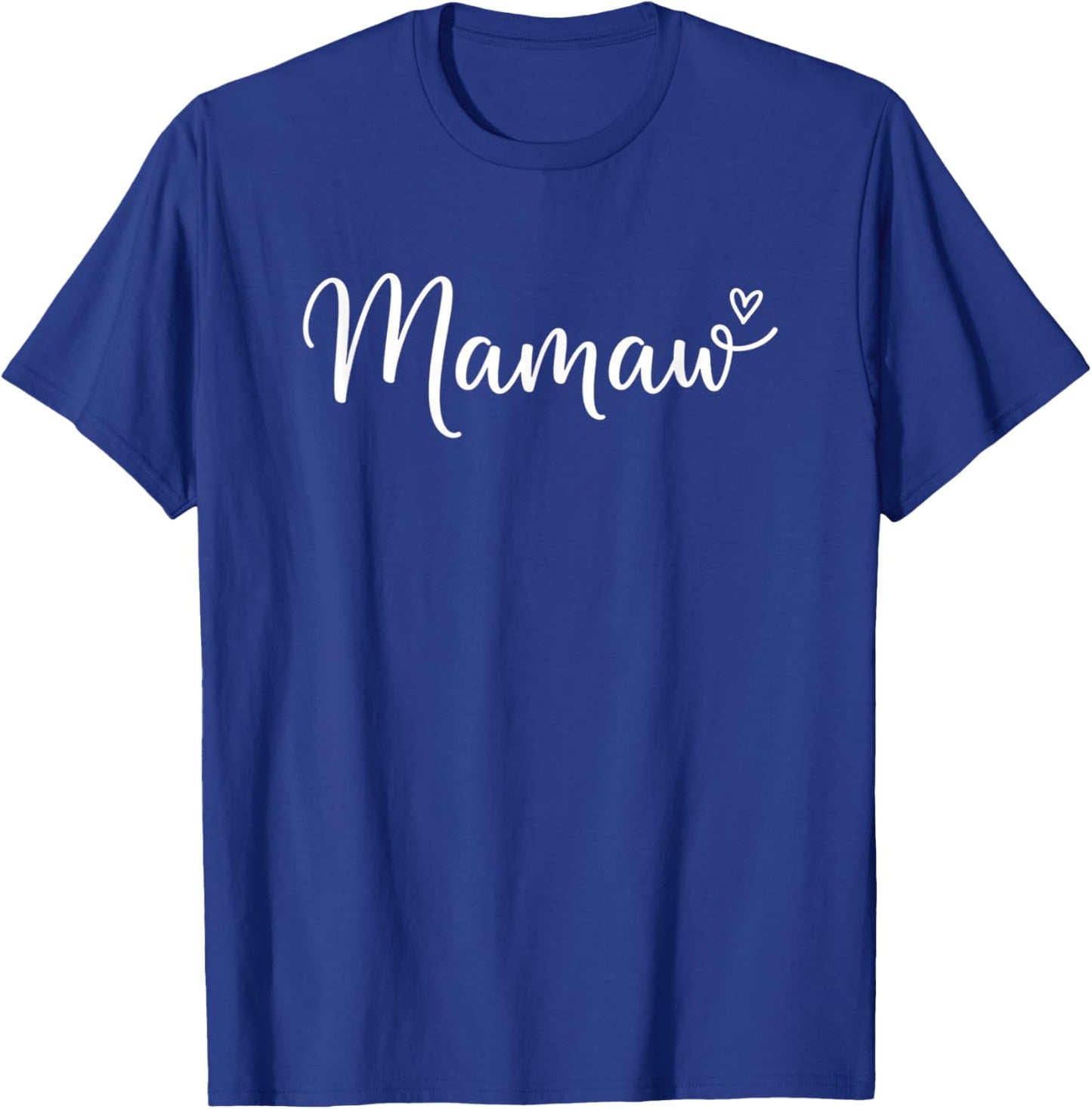 Grandparent Mamaw Script Heart - Mamaw Mother's Day Keepsake T-Shirt - T-Shirt | Royal