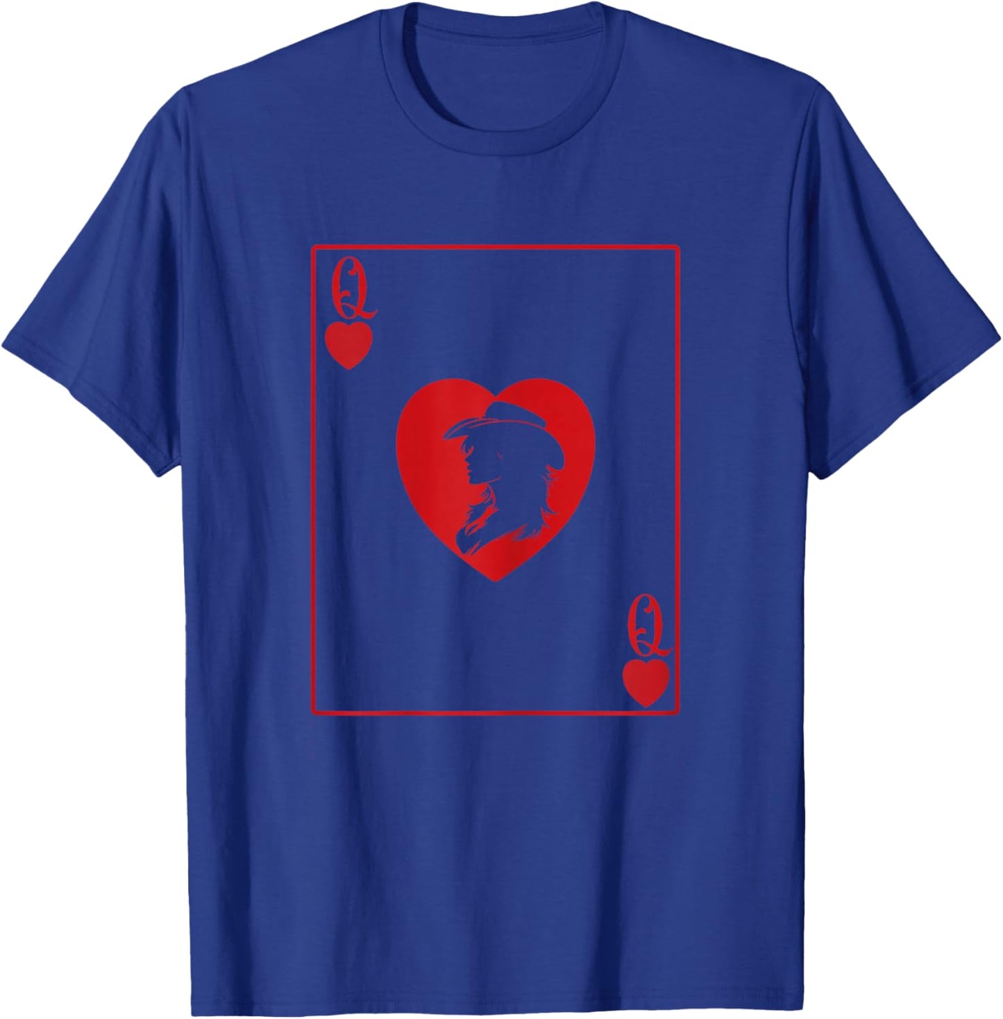 Western Queen of Hearts Cowgirl Poker Playing Card T-Shirt - T-Shirt | Royal