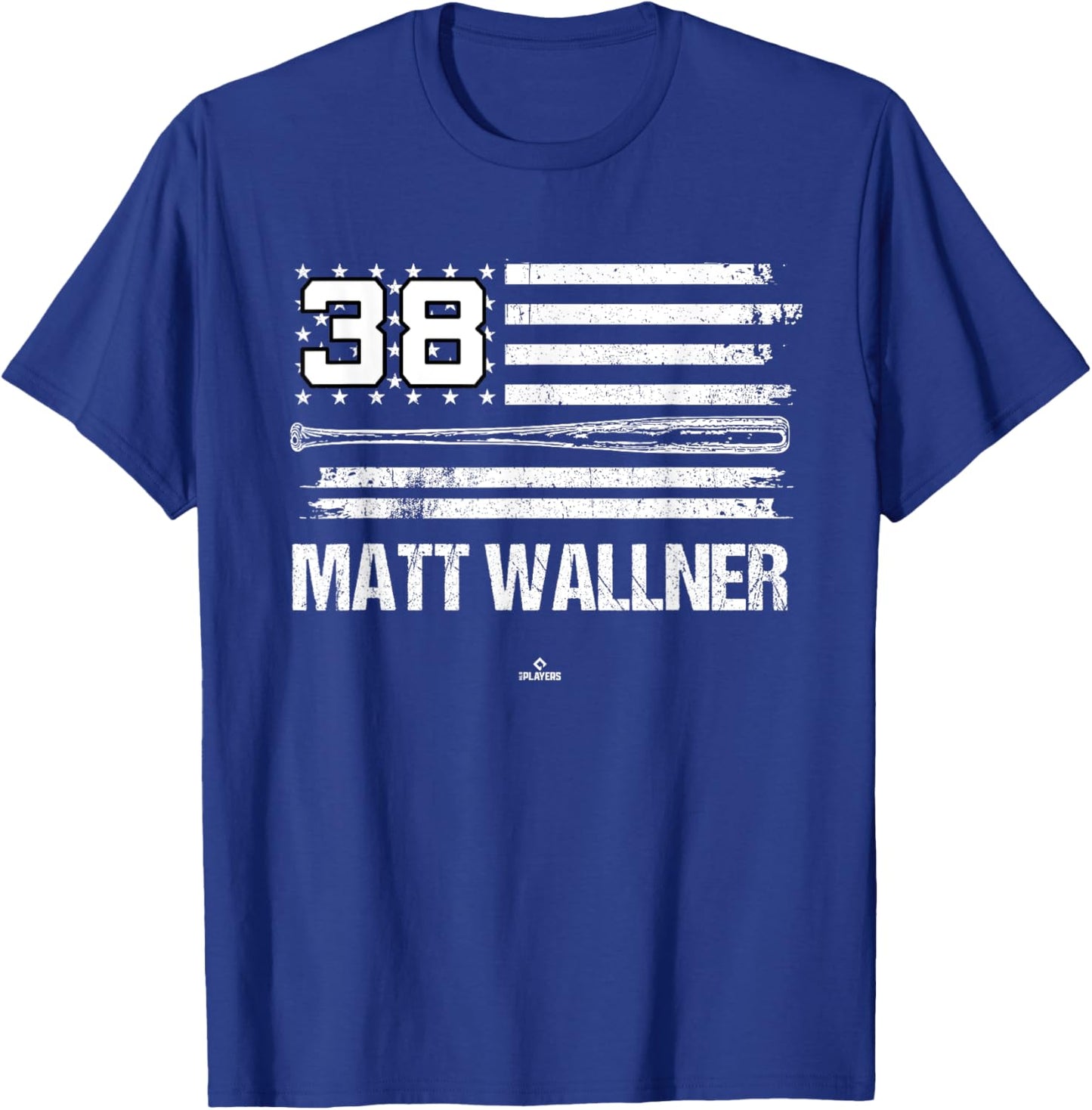 USA Flag Bat Matt Wallner Minnesota Baseball MLBPA T-Shirt - T-Shirt | Royal