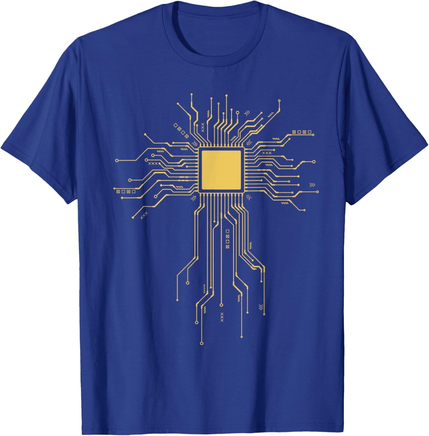 Computer Geek CPU Processor PCB Board Gamer Programmer T-Shirt - T-Shirt | Royal
