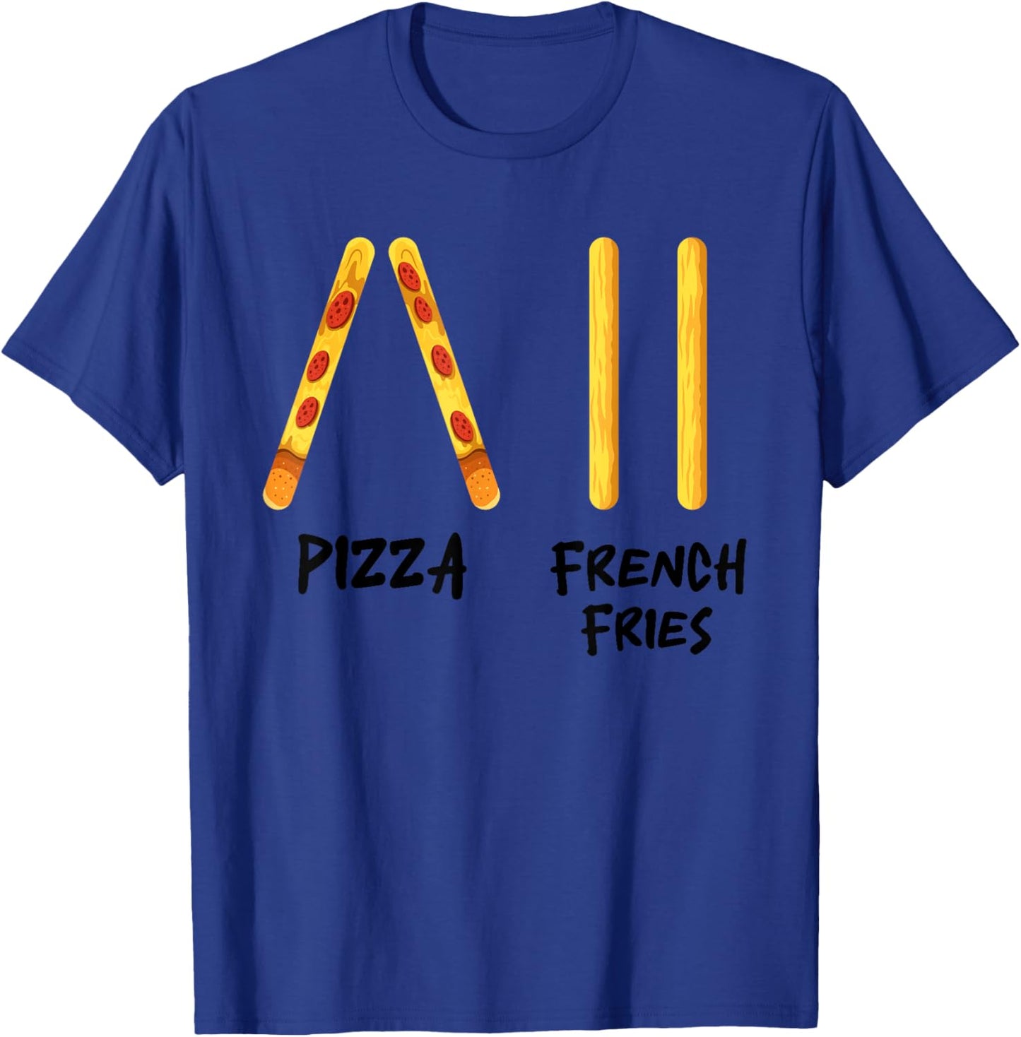 Funny Pizza French Fries Ski Instructor Skiing Snack Lovers T-Shirt - T-Shirt | Royal