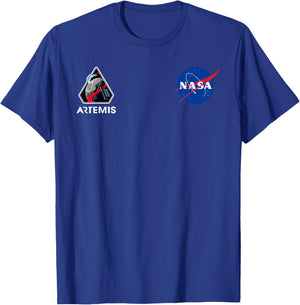 NASA Artemis II Mission Insignia Meatball Logo T-Shirt - T-Shirt | Royal