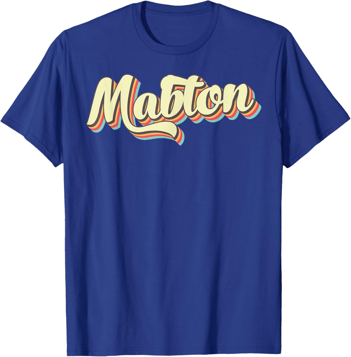 Mabton Retro Art Baseball Font Vintage T-Shirt - T-Shirt | Royal