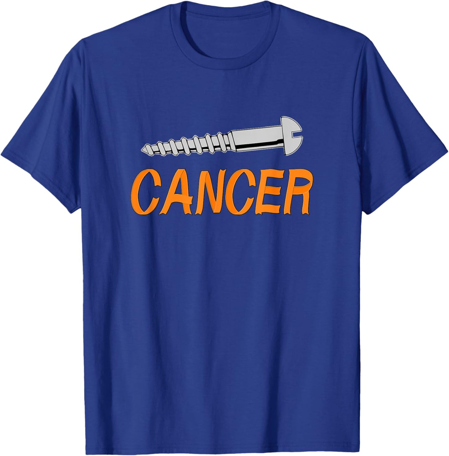 Screw Cancer - Screw and Orange Ribbon Letters T-Shirt - T-Shirt | Royal